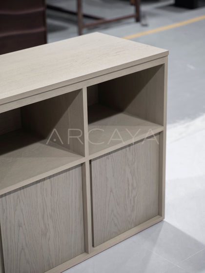 Minimalist Mid Century Solid Wood Storage Cabinet - detail