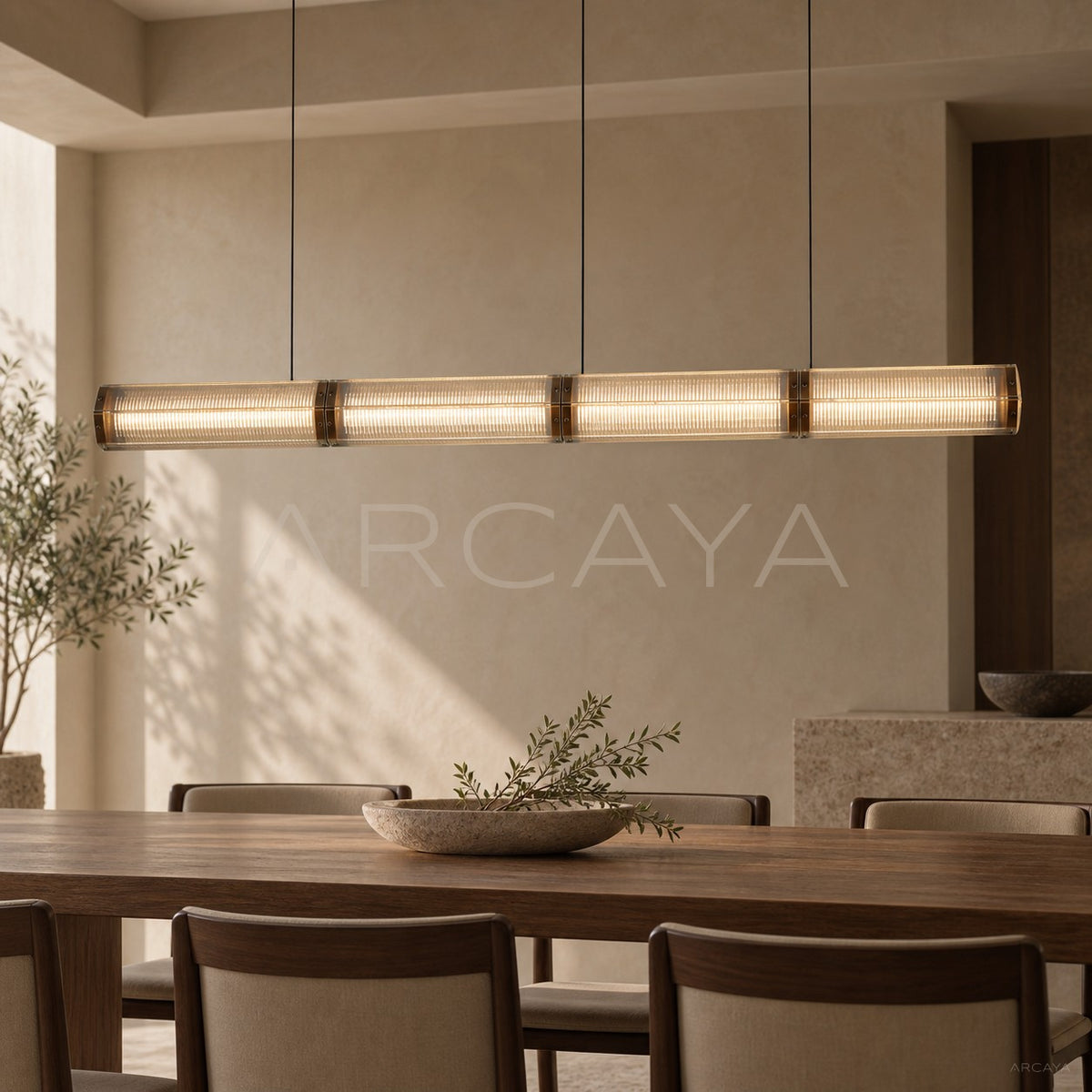 Linear Ribbed Column Pendant Light 23069 - main