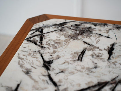 Burmese Teak Stone Table - detail