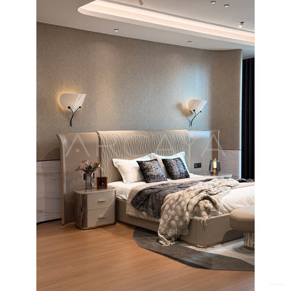 Wide Headboard Queen Bed - scene