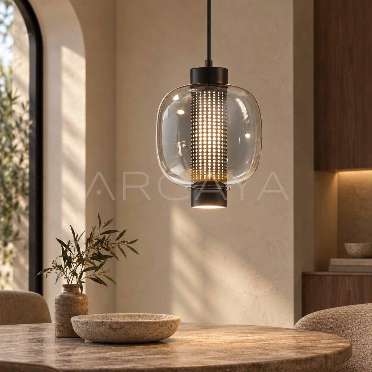 Mesh Glass Column Long Shade Pendant Light 21910 - main