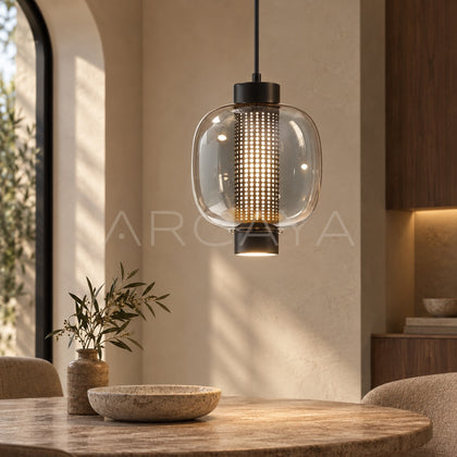 Mesh Glass Column Long Shade Pendant Light 21910 - main