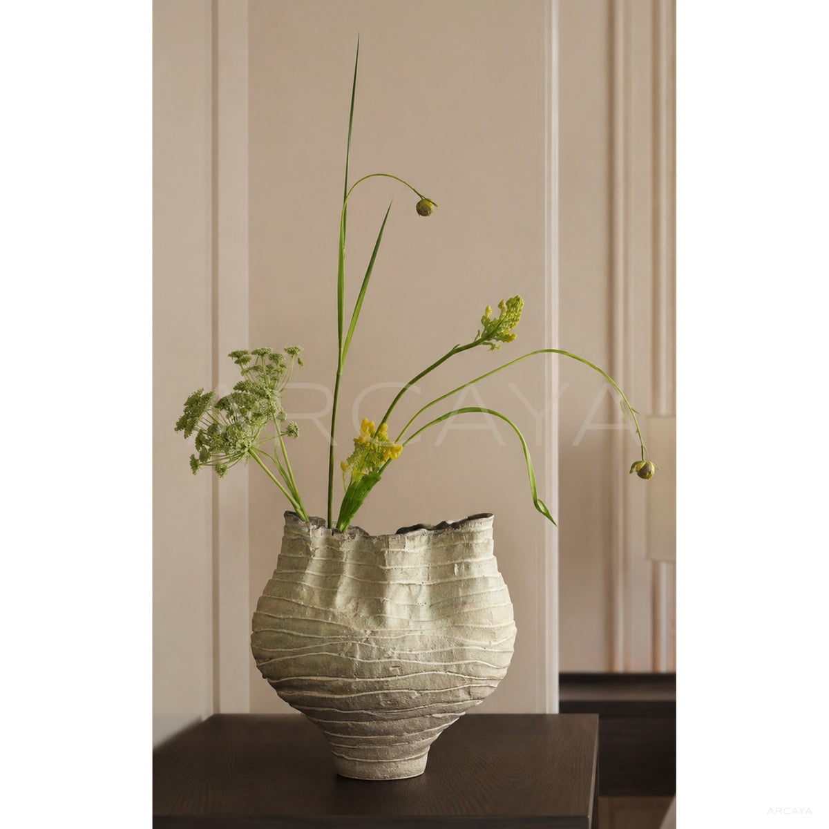 Vintage Twisted Pleated Irregular Vase in detail