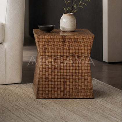 Handwoven Mid Century Side Table - main