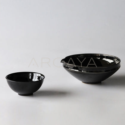 Amu Collab Black Gold Porcelain Bowl - main