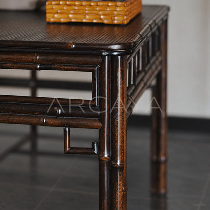 Purple Bamboo Grid Square Table - scene
