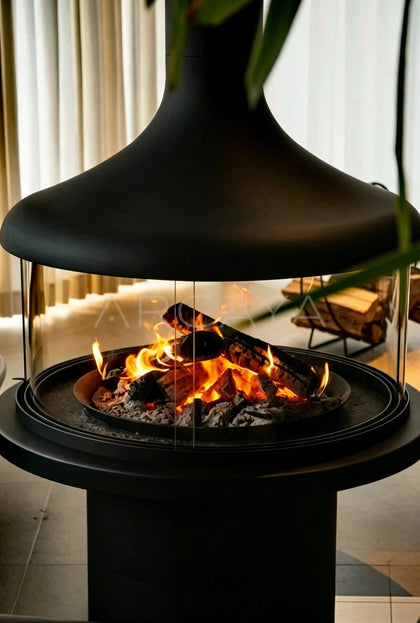 Suspended Fireplace Home - scene