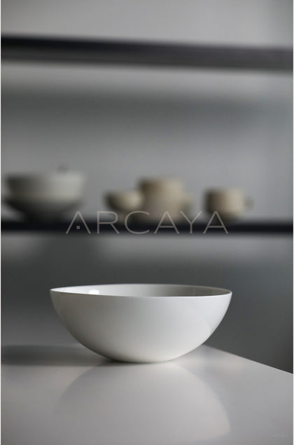 Sunxun Collab Pure White Ceramic Conical Bowl - scene