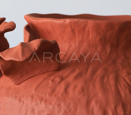 Jingdezhen Red Ceramic Jar Vase - scene