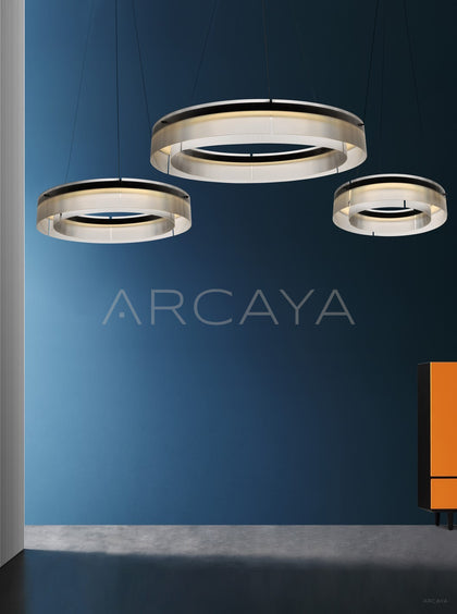 Ribbed Glass Ring Single Pendant Light 21840 - scene