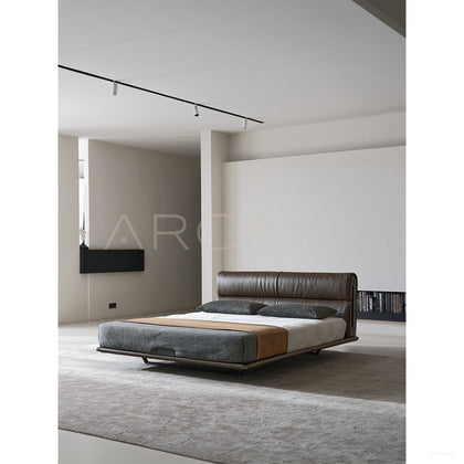 Floating Light Italian Minimalist Bed - scene