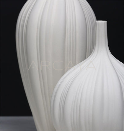 New Chinese Bisque Large White Vase - scene