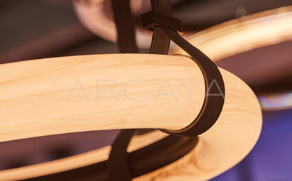 Leather Strap Stone Ring Pendant Light 95370 - scene