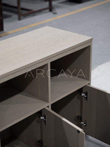 Minimalist Mid Century Solid Wood Storage Cabinet - detail