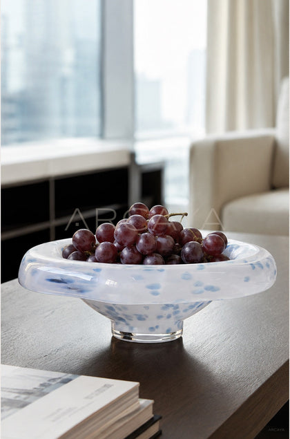 Handmade Glazed Glass Fruit Bowl - scene