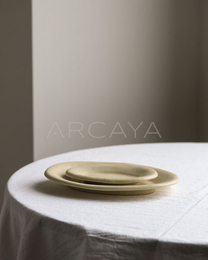Amu Collab Chinese Oval Ceramic Plate - scene