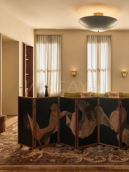 Low Folding Screen Dining Divider - scene