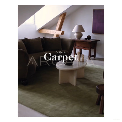 Dark Green Solid Rug Dsm P026 C01 - scene