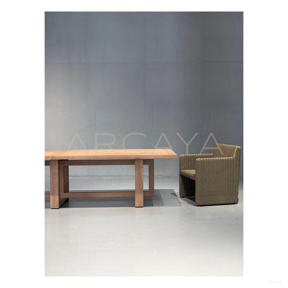 Outdoor Long Dining Table - scene