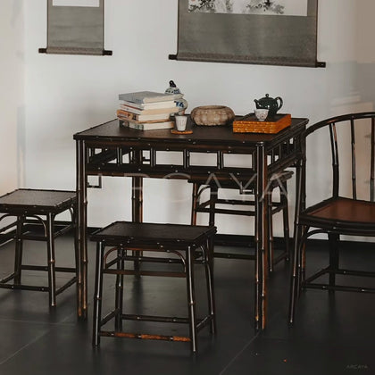 Purple Bamboo Grid Square Table - main
