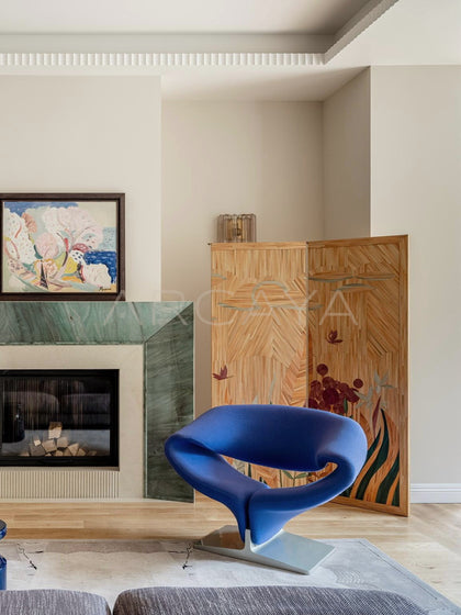 Veneer Marquetry Folding Screen - scene