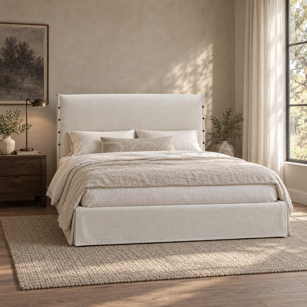 Designer Fabric Bed in detail