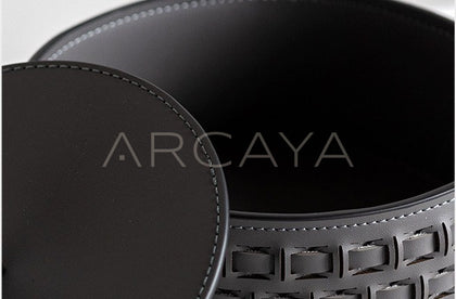 Hollow Leather Lidded Jewelry Box - scene