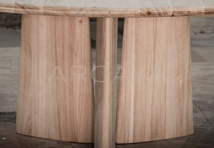 Ash Wood Round Table Unfinished - scene