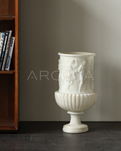 Roman Relief Mid Century Art Vase - scene