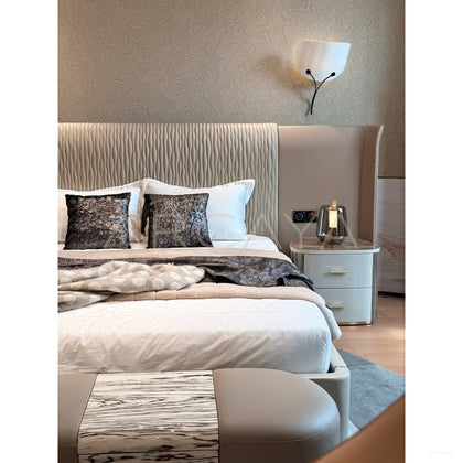 Wide Headboard Queen Bed - scene