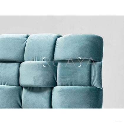 Block Patchwork Velvet Art Bed - scene