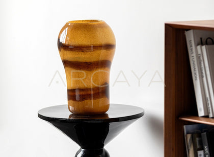 Vintage Brown Pattern Handmade Glass Vase - scene