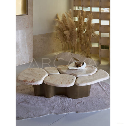 Pebble Landform Art Coffee Table - scene