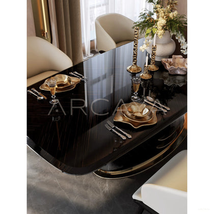 Supreme Ebony Yujing Dining Table - scene