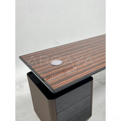 Italian Lacquered Curved Executive Desk - scene