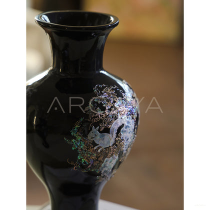 Mother Of Pearl Black Glaze Decor — Decorative Objects - scene