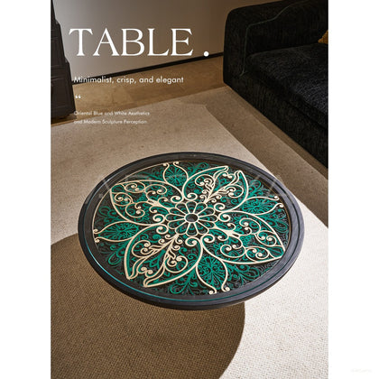 Carved Sculptural Art Coffee Table - scene