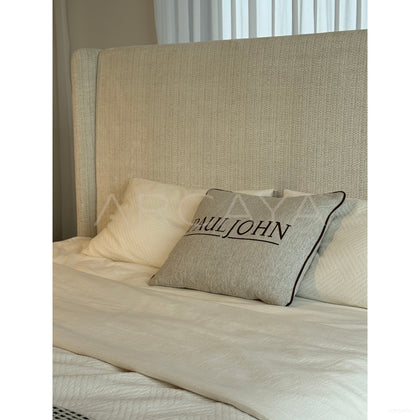 High Headboard Fabric Bed - scene
