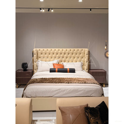 Bella Italian Leather Bed - scene