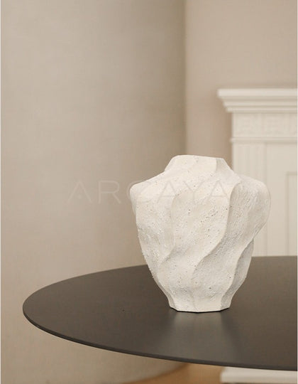 Handmade Pleated Round Belly Art Vase - scene