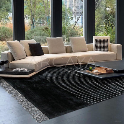 Italian Minimalist Tweed Rug - scene