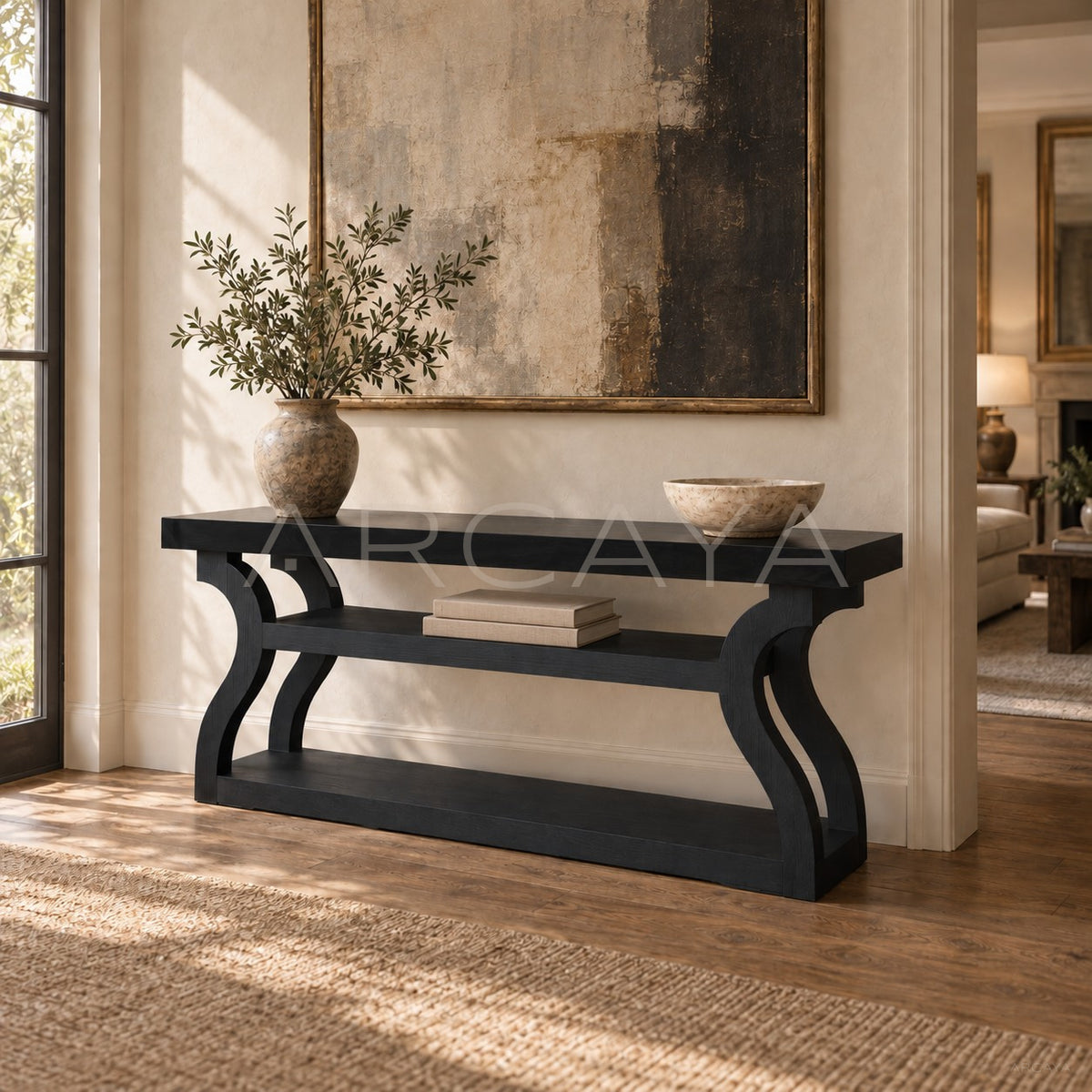 Old Money Oak Entryway Rack — Console in detail