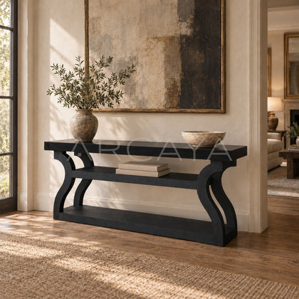 Old Money Oak Entryway Rack — Console - scene