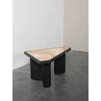 Polygon Patchwork Marble Low Table - scene