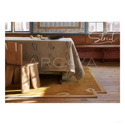 Mustard Ribbon Border Rug Dsm P019 C05 - scene