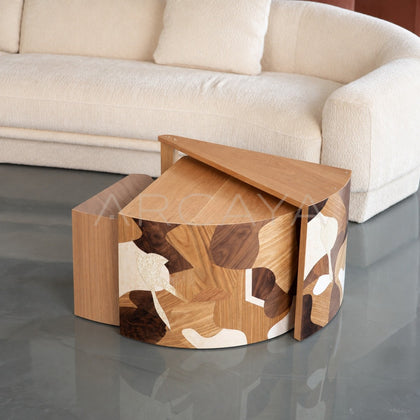 Veneer Marquetry Nesting Coffee Table - main