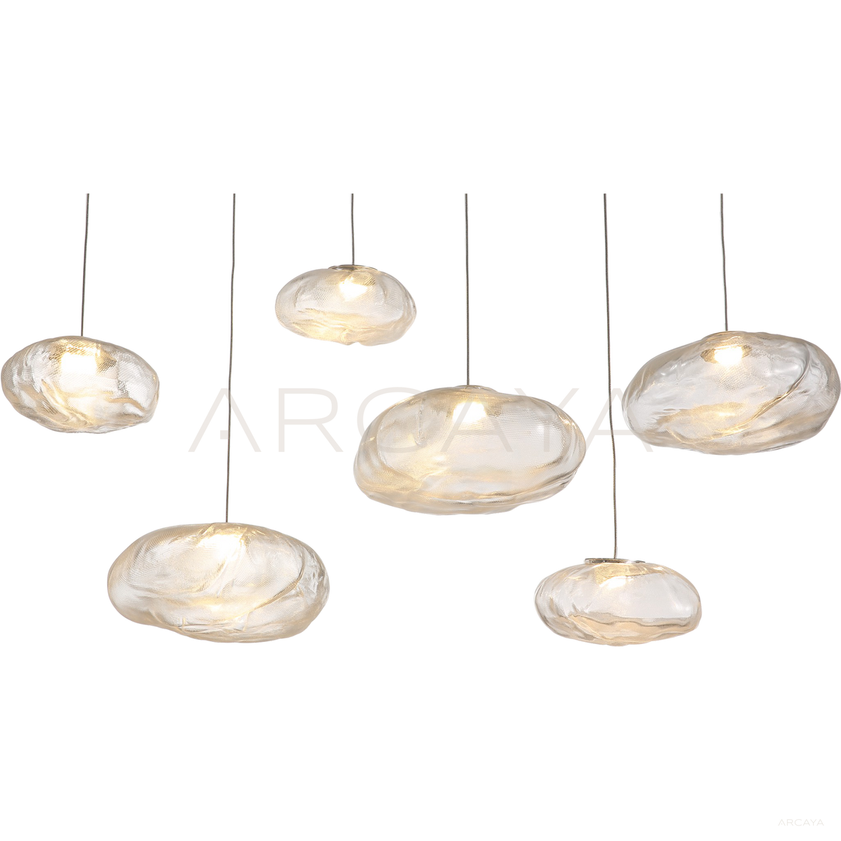 Stone Texture Glass Pebble Pendant Light 80542 in detail