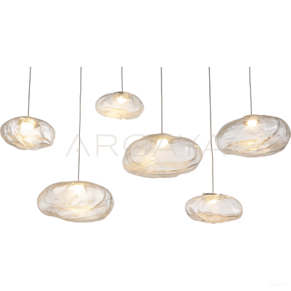 Stone Texture Glass Pebble Pendant Light 80542 - scene