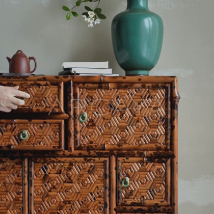 Marquetry Treasure Cabinet - detail