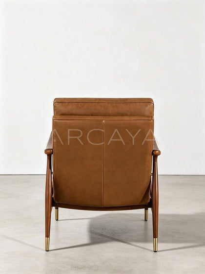 Genuine Leather Lounge Chair - scene